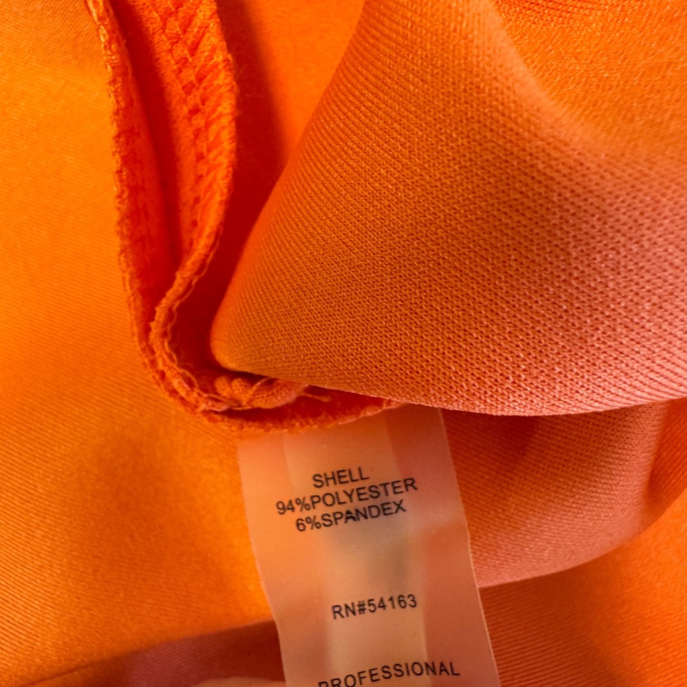NWT Calvin Klein Orange Sleeveless Sheath Dress Gold Cutout Neck CD7C193Y Sz 12 - Picture 7 of 8